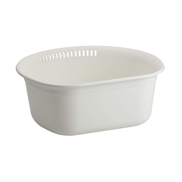 (まとめ) 洗い桶/ウォッシュタブ 〔D型〕 抗菌効果 プラスチック製 ホワイト キッチン用品 『ポゼ』 〔40個セット〕〔代引不可〕