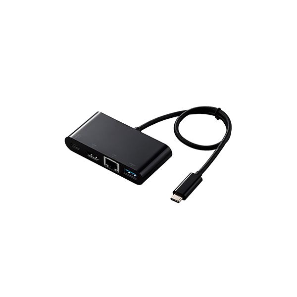 エレコム Type-Cドッキングステーション PD対応 充電用Type-C1ポート USB（3.1）1ポート HDMI1ポート LANポート 30cmケーブル ブラック D