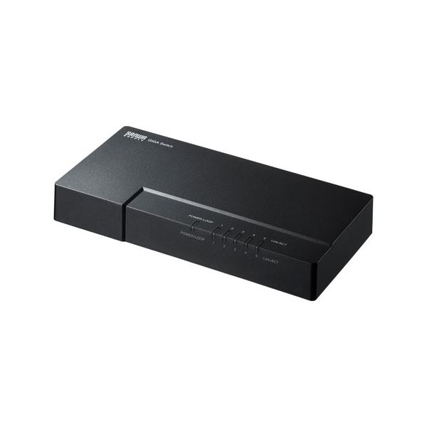 【商品名】 サンワサプライ ギガビット対応 スイッチングハブ（5ポート・マグネット付き） LAN-GIGAP502BK 【ジャンル・特徴】 電源を内蔵しマグネット付きでスチールデスク等に固定できる10