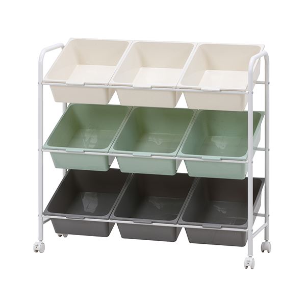 【商品名】 収納棚 収納ラック 幅905×奥行360×高さ860mm スチール PP キャスター付き キッズラック color 9マス リビング 【ジャンル・特徴】 収納棚 収納ラック 収納チェスト 