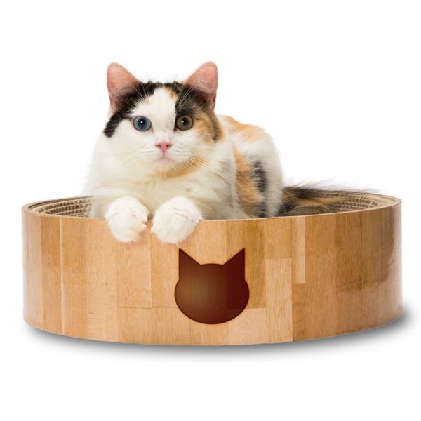 【商品名】 （まとめ）猫壱 バリバリボウル 猫柄（ペット用品）【×5セット】 【ジャンル・特徴】 寝てよし、研いでよし！交換できるので経済的