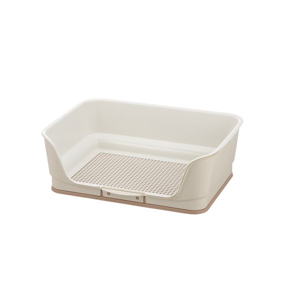【商品名】 （まとめ）お掃除簡単ステップ壁付トイレ レギュラー アイボリー (ペット用品) (×2セット） 【ジャンル・特徴】 おしっこの飛び散りを抑える壁付きトイレ