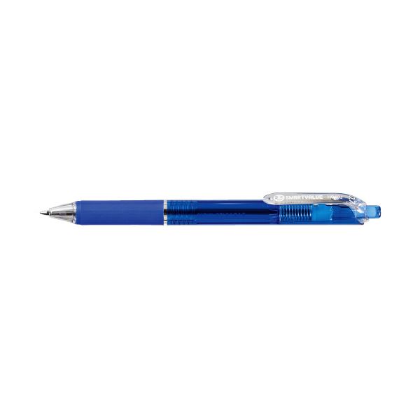 （まとめ）スマートバリュー ノック式ボールペン100本 H048J-BL-100青（×3セット）〔代引不可〕