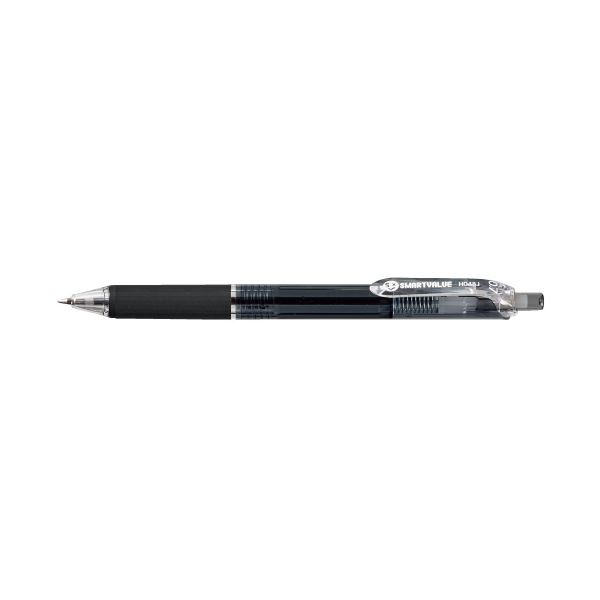 （まとめ）スマートバリュー ノック式ボールペン100本 H048J-BK-100黒（×3セット）〔代引不可〕