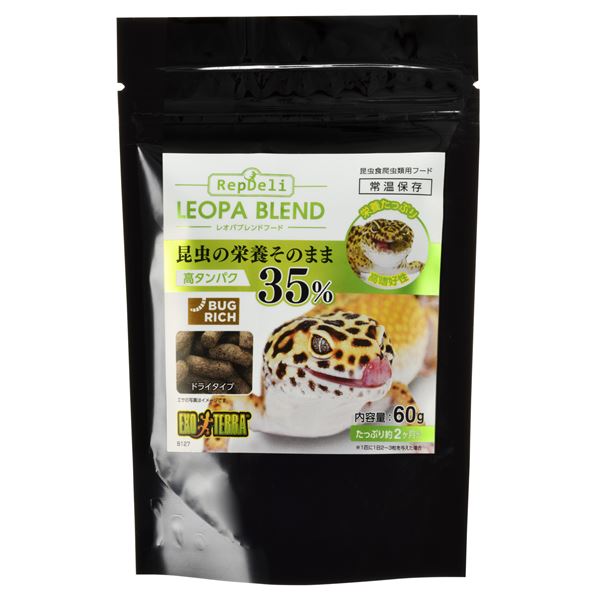 【商品名】 （まとめ）レオパブレンドフード 60g【×4セット】 【ジャンル・特徴】 昆虫の栄養そのまま高たんぱく35%栄養たっぷり [ 4288 ]