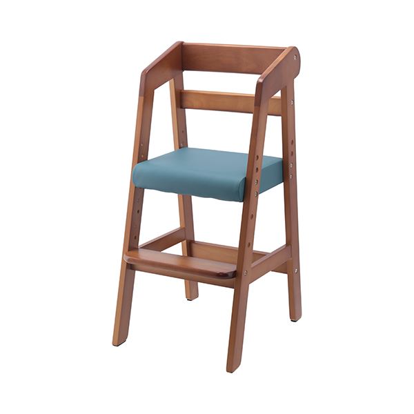 ベビーチェア 子供椅子 幅350×奥行410×高さ745mm ミディアムブラウン 木製 合皮 合成皮革 組立品 プレゼント〔代引不可〕