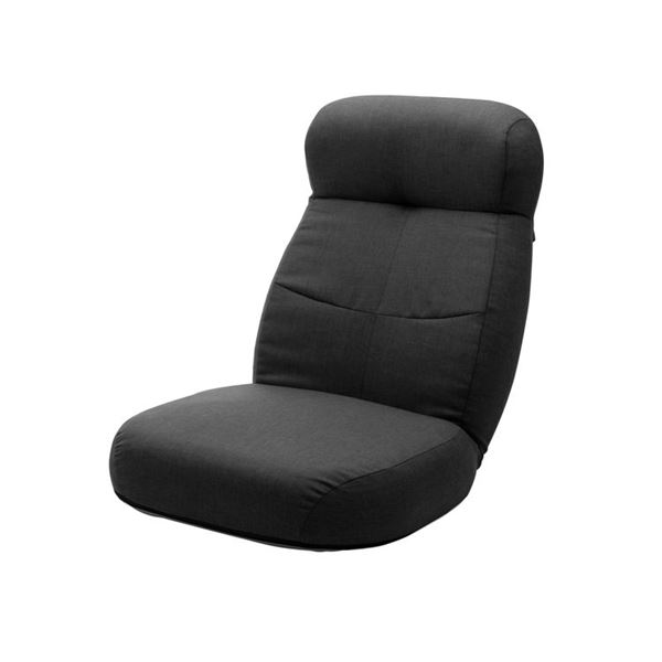 大型 座椅子/フロアチェア 〔ブラック〕 幅62cm 日本製 スチールパイプ ポケットコイルスプリング 〔リビング〕〔代引不可〕