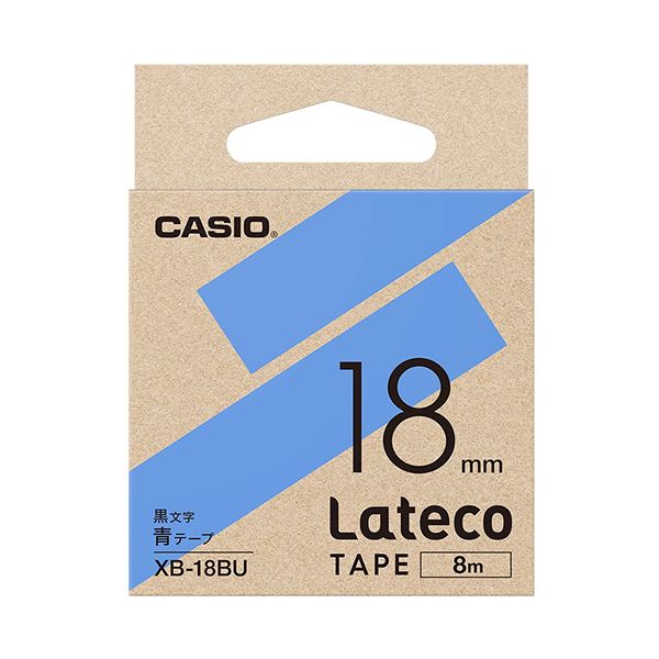 【商品名】 カシオ ラテコ 詰替用テープ18mm×8m 青/黒文字 XB-18BU 1セット（5個） 【ジャンル・特徴】 テープ交換も簡単。 [ XB-18BU ]