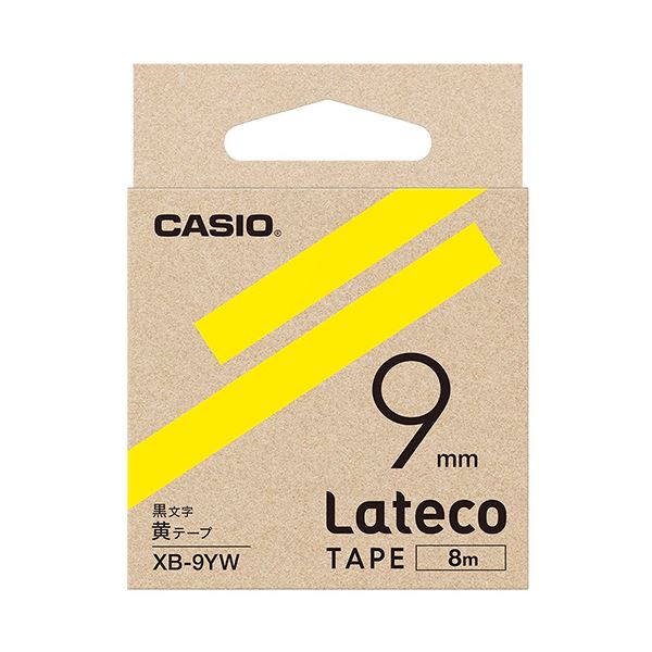 【商品名】 カシオ ラテコ 詰替用テープ9mm×8m 黄/黒文字 XB-9YW 1セット（5個） 【ジャンル・特徴】 テープ交換も簡単。 [ XB-9YW ]