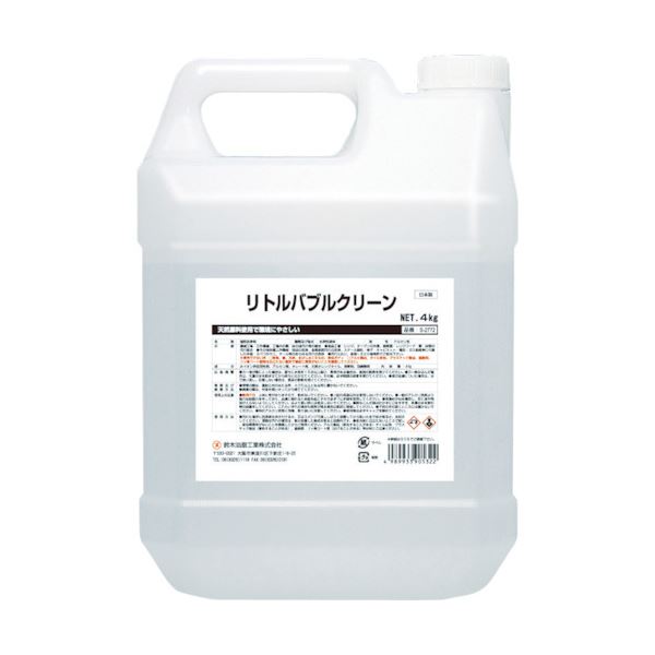 【商品名】 鈴木油脂工業 リトルバブルクリーン4kg S-2772 1個 【ジャンル・特徴】 各種工作機械・部品・船舶・航空機・車両などのオイル汚れ、金属面の油焼けに好適です。 [ S-2772 ]