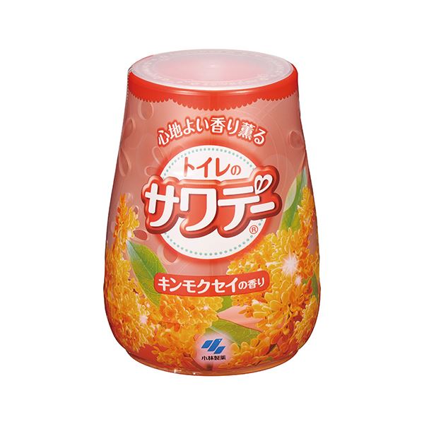 【商品名】 （まとめ）小林製薬 サワデーこころ安らぐキンモクセイの香り 本体 140g 1個【×10セット】 【ジャンル・特徴】 心地よい香りが薫るトイレの芳香消臭剤。 [ カオルサワデ-KIアンドM