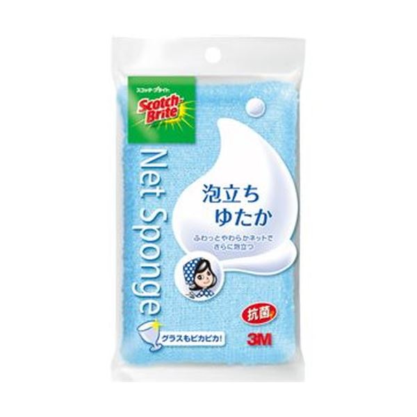 【商品名】 （まとめ）3M スコッチ・ブライト泡立ちゆたかネットスポンジハード ブルー WNT-77KB 1個【×50セット】 【ジャンル・特徴】 2種類のパイル素材が汚れ落ち・泡だちアップの秘密! 