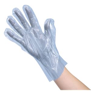 【商品名】 （まとめ）大人用ビニール手袋 水色 100枚／箱入【×10セット】