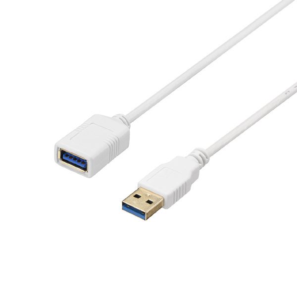 バッファロー（サプライ） USB3.2 Gen1 ケーブル 延長用 A-A スリム 1m ホワイト BU3AAS10WH〔代引不可〕