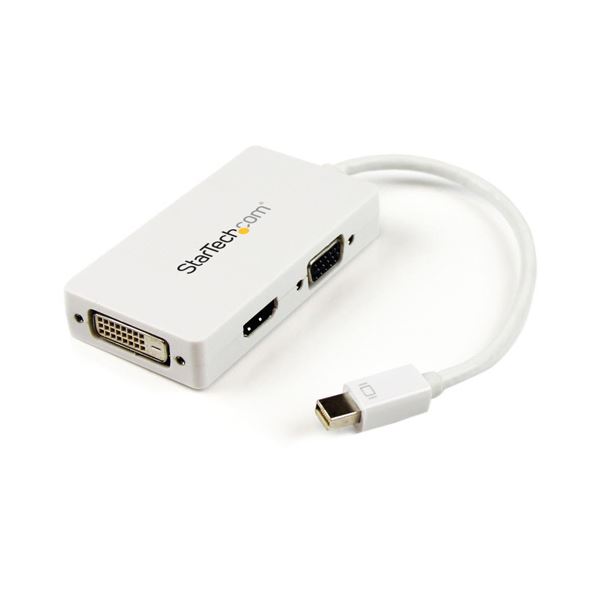 StarTech.com MiniDisplayPort接続トラベルA/Vアダプタ スリーインワン（3in1） MDP2VGDVHDW 1個〔代引不可〕