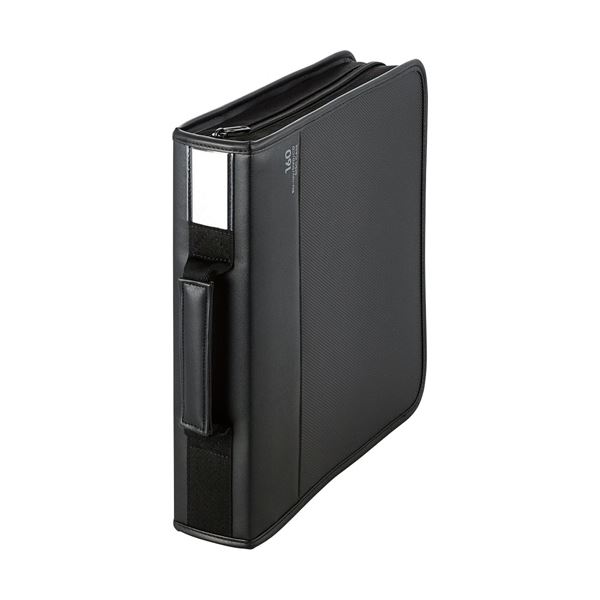 【商品名】 （まとめ）エレコム Blu-ray/DVD/CD対応 ファスナーケース 160枚収納 ブラック CCD-SSB160BK 1個 【×3セット】 【ジャンル・特徴】 本棚や机周りにタテ置きも