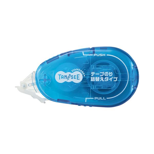 【商品名】 （まとめ）TANOSEE テープのり（リフィル式ドットタイプ） 本体 コンパクト 8.4mm×15m ブルー 1セット（10個） 【×3セット】 【ジャンル・特徴】 【詰替タイプ】コンパク