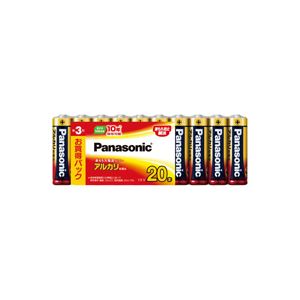 （まとめ）パナソニック アルカリ乾電池 単3形 LR6XJ/20SW 1パック（20本） 〔×3セット〕〔代引不可〕