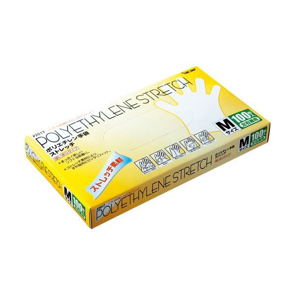 【商品名】 （まとめ）川西工業 ポリエチレン手袋 ストレッチ M 2017M 1箱（100枚） 【×5セット】 【ジャンル・特徴】 【食品衛生法適合】ストレッチ素材で手や指先にピッタリフィット！内面エ