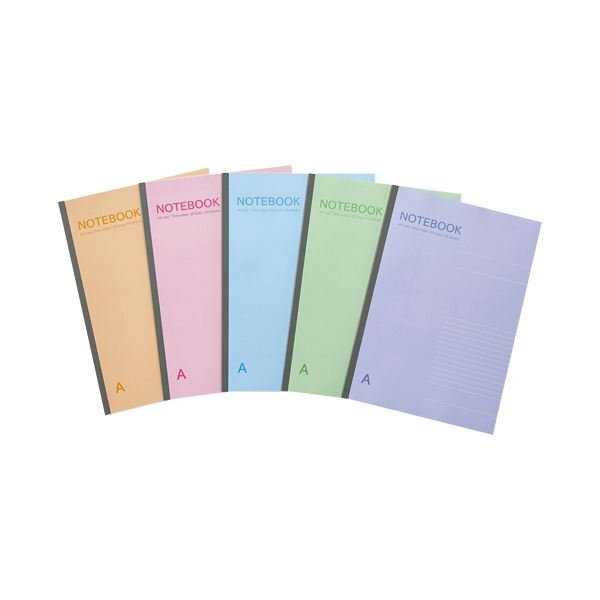 【商品名】 （まとめ）TANOSEE ノートブック A4 A罫7mm 40枚 5色パック 1パック（5冊） 【×5セット】 【ジャンル・特徴】 用途別に色分けできる5色パック！ [ NOS-A4AX5
