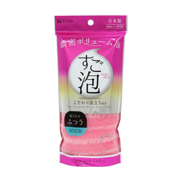 【商品名】 （まとめ）東和産業 すご泡IV ナイロンタオル ふつう ピンク 1枚 【×10セット】 【ジャンル・特徴】 生地を凸凹させることで空気を含み素早く泡立ちます。 [ 34706 ]