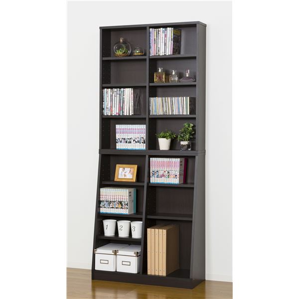 【商品名】 大容量ホームシェルフ 75cm ダークブラウン ラック シェルフ 本棚 本収納 棚 木製 [ 12135 ]