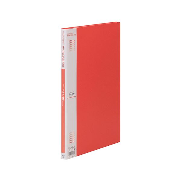 【商品名】 （まとめ） テージー マイホルダーファイン A4タテ型 20ポケット 赤 【×10セット】 【ジャンル・特徴】 中紙は表紙と同色で、便利な1cm間隔のドット印刷入り。 [ M-1042-0