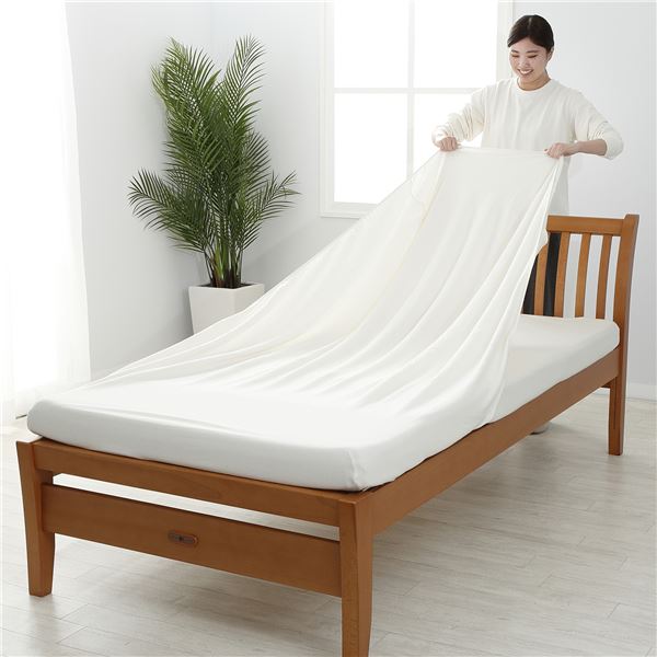 【商品名】 【西川】 シーツ/寝具 【ダブル〜クイーン アイボリー】 日本製 取付簡単 洗える 綿混 クイックラップシーツ のびのびシーツ 【ジャンル・特徴】 西川 クイックラップシーツ のびのびシー