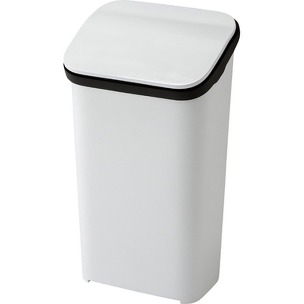 【商品名】 ダストボックス ゴミ箱 幅30.4cm 20L ホワイト レバー式 リクライニング 高さ4段階調節 首連動 スムース ふた付き キッチン 店舗 【ジャンル・特徴】 ゴミ 箱 ダスト ボック