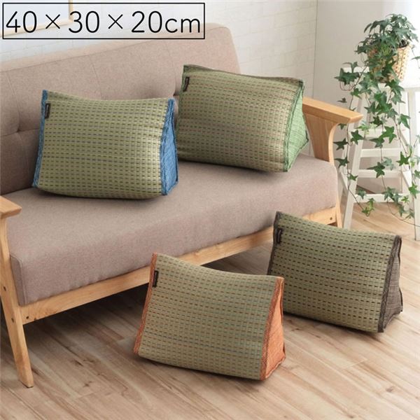 【商品名】 い草 クッション 【約40×30×20cm オレンジ】 抗菌 防臭 小林製薬コバガード使用 シンプル くつろぎ 〔リビング〕 【ジャンル・特徴】 小林製薬 コバガード い草 クッション イ