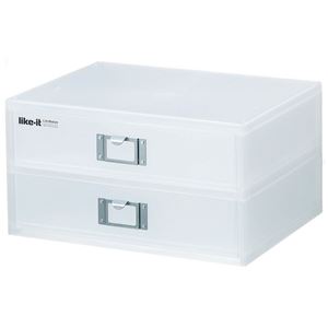 【商品名】 書類ケース 収納ケース 幅34cm A4 2段 横入れ 6個セット ホワイト ライフモデュール ファイルユニット R オフィス 書斎 【ジャンル・特徴】 収納 ケース レター ケース 書類