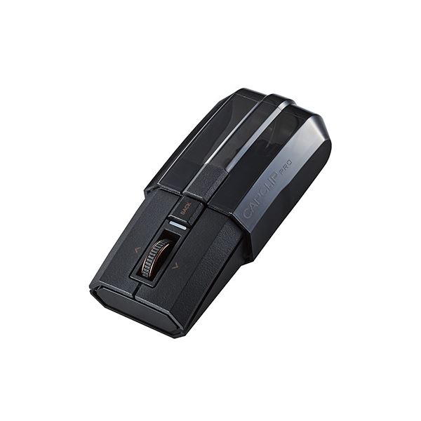 【商品名】 エレコム CAPCLIP PRO/Ultimate Blueマウス/Bluetooth5.0対応/4ボタン/ブラック M-CCP1BBBK 【ジャンル・特徴】 持ち運び時は小さく、使用時は