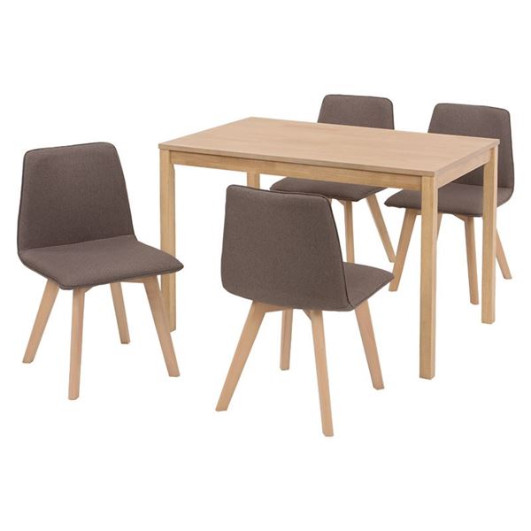 【商品名】 ダイニング 5点セット テーブル 110×70cm ナチュラル×1 チェア ブラウン×4 木製 組立品 リビング キッチン リビング 【ジャンル・特徴】 ダイニングテーブル 食卓テーブル 