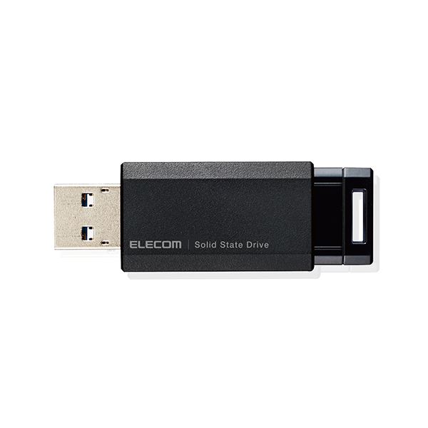 【商品名】 エレコム SSD 外付け ポータブル 500GB 小型 ノック式 USB3.2（Gen1）対応 ブラック PS4/PS4Pro/PS5 ESD-EPK0500GBK 【ジャンル・特徴】 片