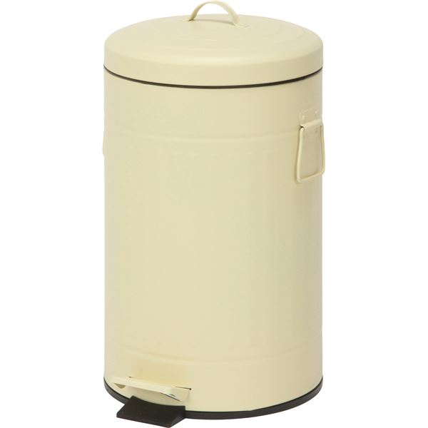 【商品名】 ダストボックス ゴミ箱 12L 幅310mm 円形 アイボリー スチール ふた付 ペダル式 ラウンドペダルペール キッチン 台所 【ジャンル・特徴】 ダストボックス ゴミ箱 ごみ箱 ペール
