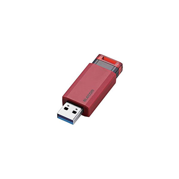 〔5個セット〕 エレコム USBメモリー/USB3.1（Gen1）対応/ノック式/オートリターン機能付/64GB/レッド MF-PKU3064GRDX5〔代引不可〕