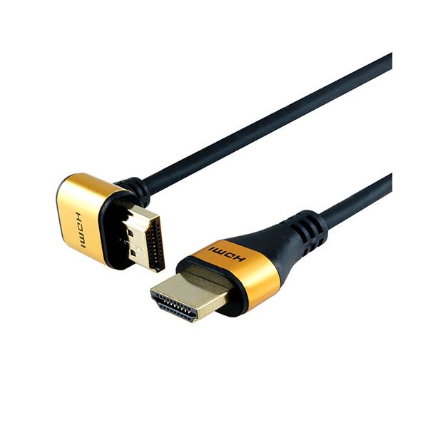 (まとめ) ホーリック HDMIケーブル L型270度 1.5m ゴールド HL15-569GD 〔×2セット〕〔代引不可〕