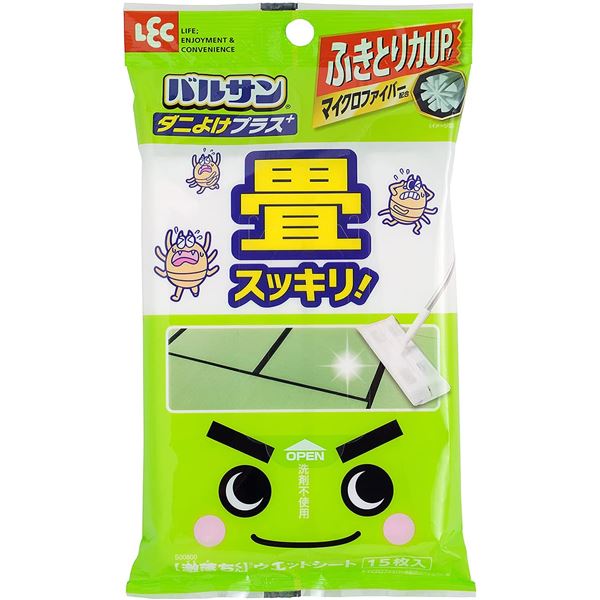 【商品名】 (まとめ) レック 激落ちくん GN ウェットシート 畳用 ダニよけプラス(15枚入) S00800 【5個セット】 【ジャンル・特徴】 バルサン 共同開発 畳専用 ダニよけ 汚れ落とし 
