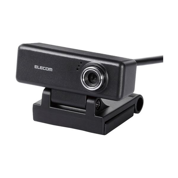 エレコム 高画質HD対応 200万画素Webカメラ(イヤホンマイク付き) ブラック UCAM-C520FEBK 1台〔代引不可〕