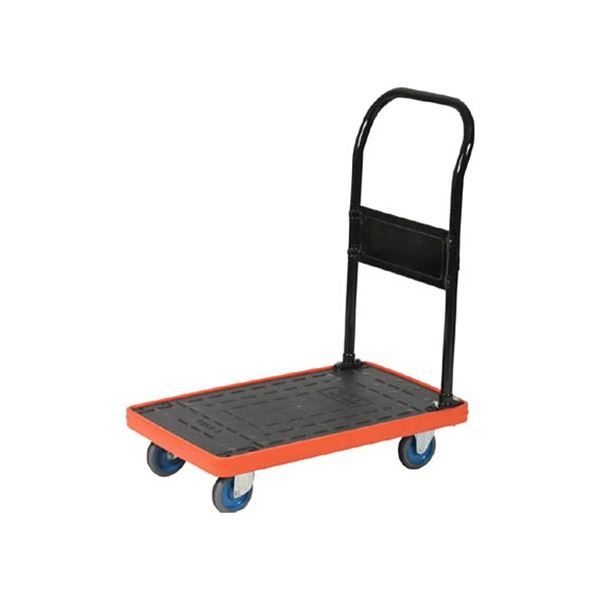 【商品名】 TRUSCO MKP樹脂製台車 固定式 716mm×436mm エアキャスター付 MKP-158AC 1台 組立品 【ジャンル・特徴】 荷台の全周に緩衝ゴムを巻き、ぶつけても傷を付けにくい
