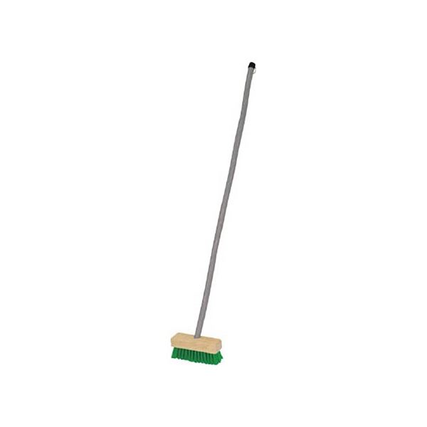 【商品名】 (まとめ) TRUSCO デッキブラシ PVC毛 竹柄 幅180×長さ1050mm TDBE-10 1本 【×3セット】 【ジャンル・特徴】 毛のコシが強いためガンコな汚れに対応します。 