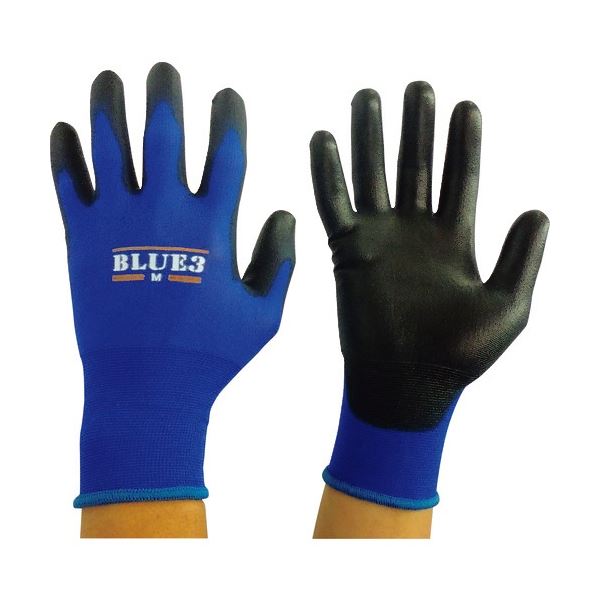 (まとめ) 富士手袋工業 ブルースリー PU18G M ブルー 9310-M 1双 〔×10セット〕〔代引不可〕