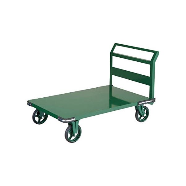 【商品名】 TRUSCO 鋼鉄製 運搬車 800×450mm ハンドル側自在車 鋳物車輪 OH-3R 1台 完成品 【ジャンル・特徴】 キャスターの4角前後コーナーにはクッションゴムがあり安全です [