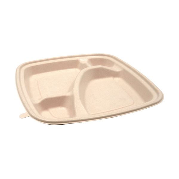 【商品名】 パックスタイル BB竹バガス弁当 N23-23A ラミ 227×227×高さ25mm 1パック(50枚) 【ジャンル・特徴】 オール紙製の弁当容器。 [ 653872 ]