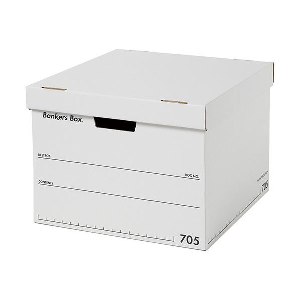 【商品名】 フェローズ バンカーズボックス 705ボックス B4 ふた付 ホワイト/ブラック 1010101 1セット(15個：3個×5パック) 【ジャンル・特徴】 オフィス内での調和も取れて収納効率