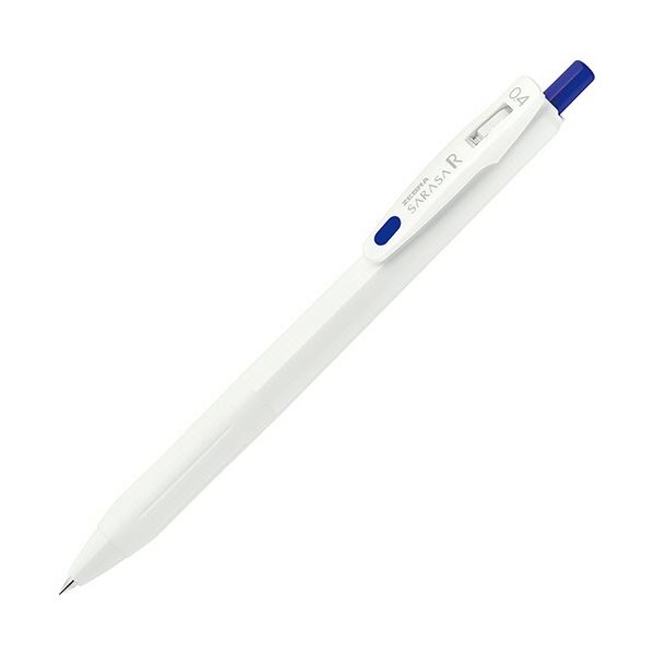 【商品名】 (まとめ) ゼブラ ゲルインクボールペン サラサR 0.4mm 青 (軸色：白) JJS29-R1-BL 1セット(10本) 【×5セット】 【ジャンル・特徴】 濃く書けるサラサ。きれいに