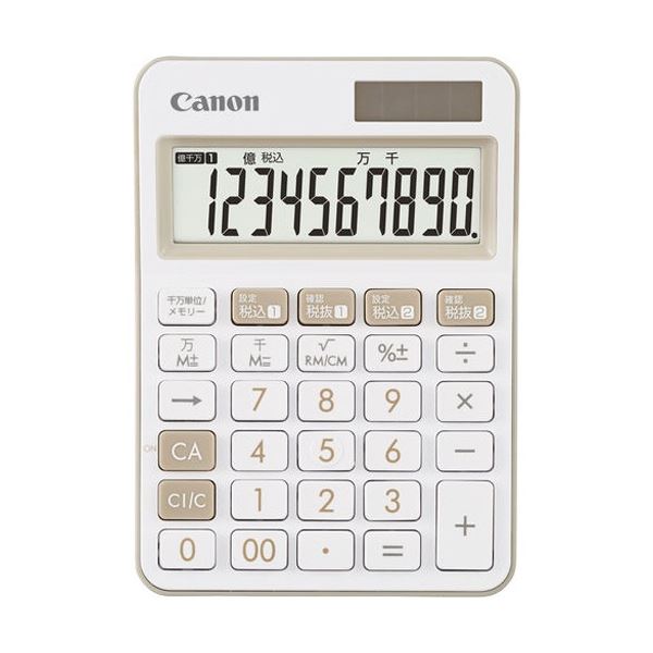 【商品名】 (まとめ) キヤノン 電卓 ミニ卓上モデル LS-105WUC-IV 10桁 アイボリー 2306C005 1台 【×3セット】 【ジャンル・特徴】 店頭や備品使用に適した抗菌仕様 ツート