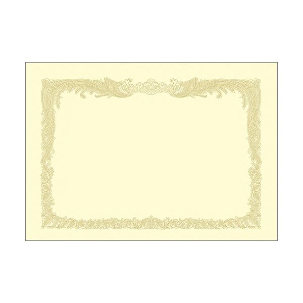 【商品名】 ササガワ タカ印 OA賞状用紙 厚口 クリーム B4 タテ書用 10-1377 1ケース(100枚) 【ジャンル・特徴】 美しい金枠を印刷した賞状 通常品よりも分厚い厚口仕様 [ 10-1