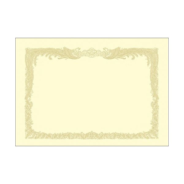 【商品名】 ササガワ タカ印 OA賞状用紙 厚口 クリーム A3 タテ書用 10-1387 1ケース(100枚) 【ジャンル・特徴】 美しい金枠を印刷した賞状 通常品よりも分厚い厚口仕様 [ 10-1