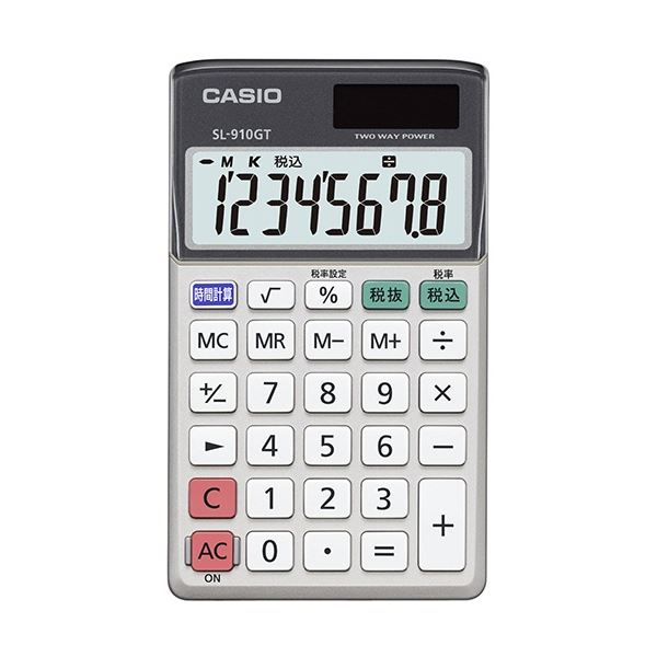 (まとめ) カシオ グリーン購入法適合電卓 8桁手帳タイプ SL-910GT-N 1台 〔×3セット〕〔代引不可〕